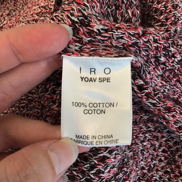 IRO Sweater Crop Pullover Distressed Knit Red M - Picture 8 of 8